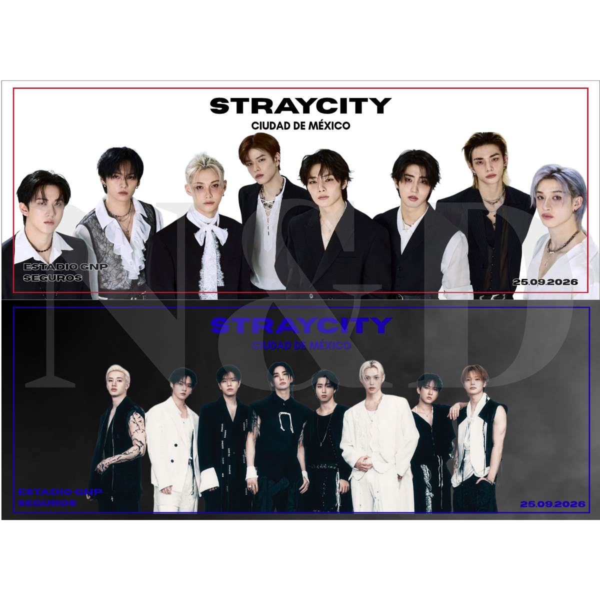 Mini Banner Fanmade Stray Kids | Sencillo y Holográfico | 12x5 cm | Paquete 50 o 100 piezas