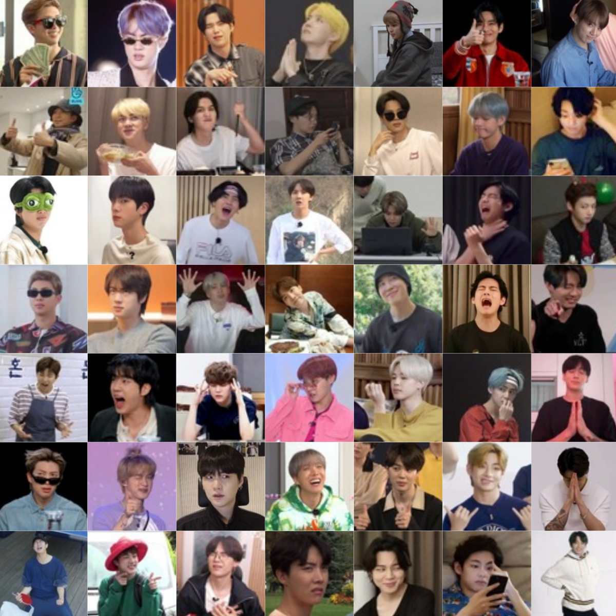 Stickers Fanmade BTS | Holográficos y Sin Laminado | Varios tamaños | Paquete 100 piezas