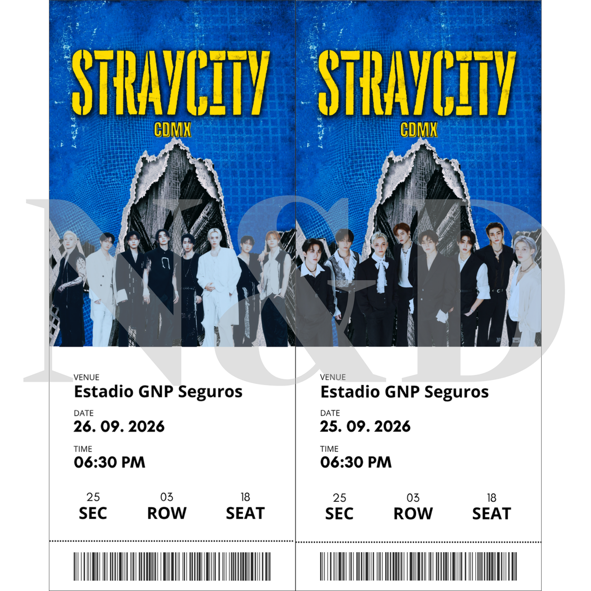 Boletos Fanmade Stray Kids Vertical | Sencillos y Holográficos | 5x12 cm | Paquete 50 o 100 piezas