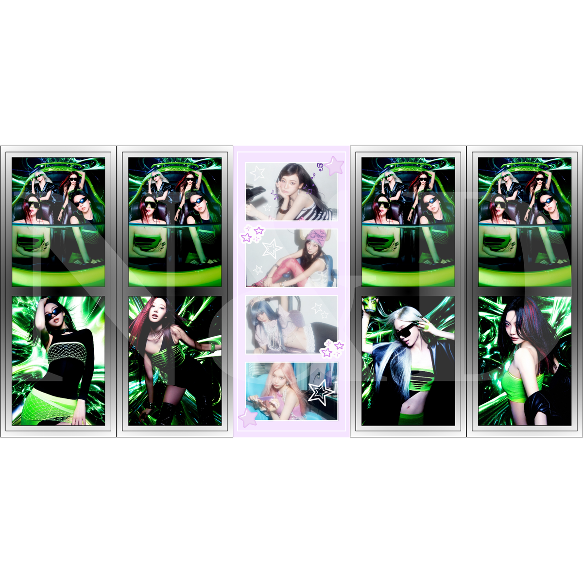 Tira de Fotos Fanmade aespa | Holográfica | 3x10 cm / 4x10 cm | Paquete 100 piezas