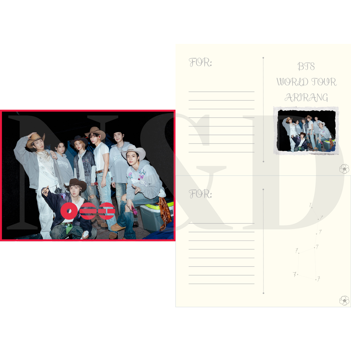Postales Fanmade BTS | Holográficas y Sin Laminado | 12x9 cm | Paquete 50 o 100 piezas