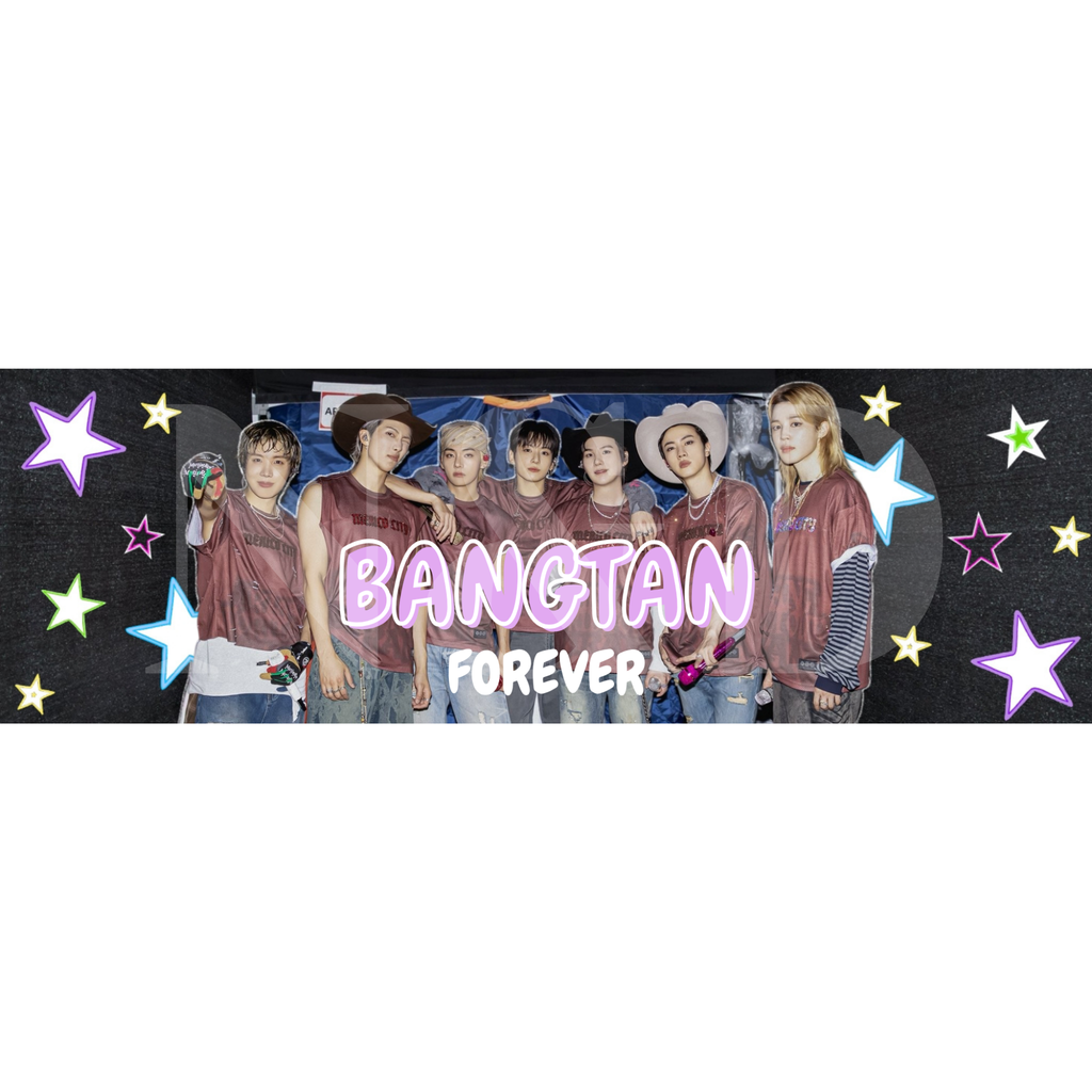 Banner Fanmade BTS | Sencillo y Holográfico | 20x6.5 cm | Paquete 50 o 100 piezas