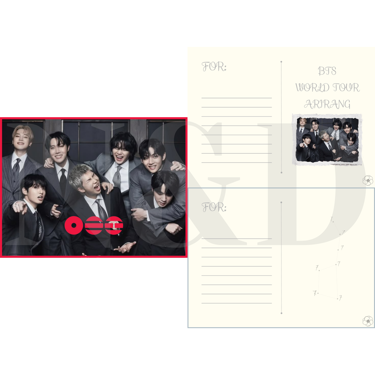 Postales Fanmade BTS | Holográficas y Sin Laminado | 12x9 cm | Paquete 50 o 100 piezas
