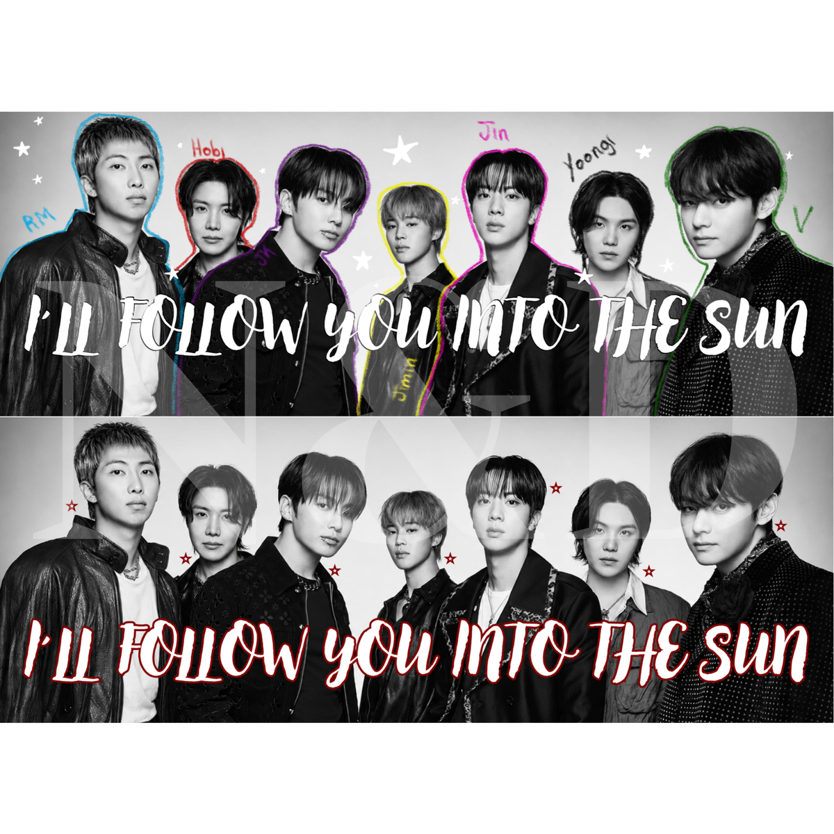 Mini Banner Fanmade BTS | Sencillo y Holográfico | 12x5 cm | Paquete 50 o 100 piezas