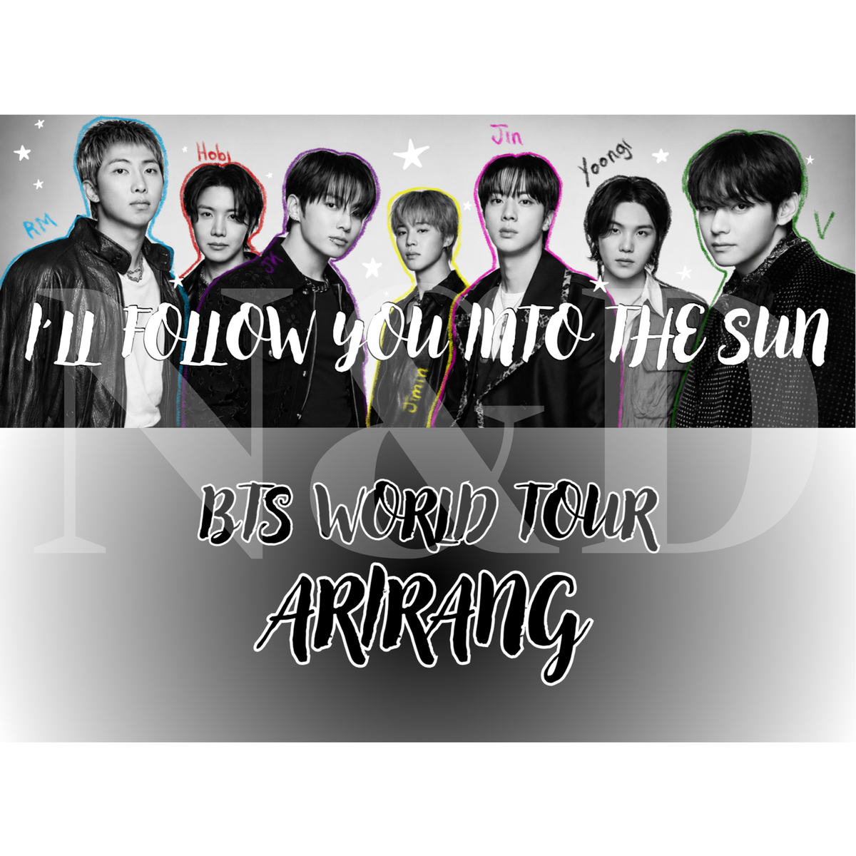 Mini Banner Fanmade BTS | Sencillo y Holográfico | 12x5 cm | Paquete 50 o 100 piezas