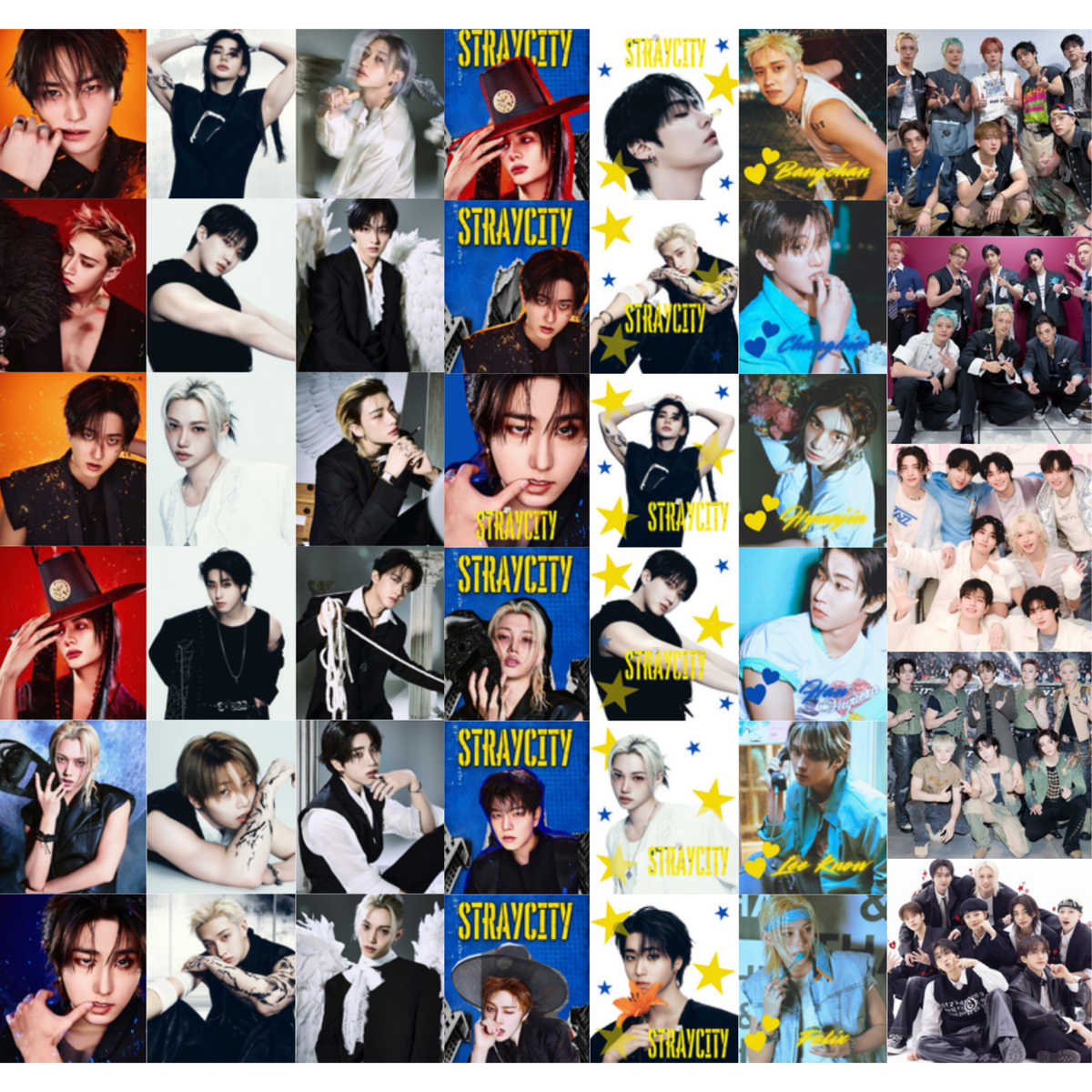 Stickers Fanmade Stray Kids | Holográficos y Sin Laminado | Varios tamaños | Paquete 100 piezas